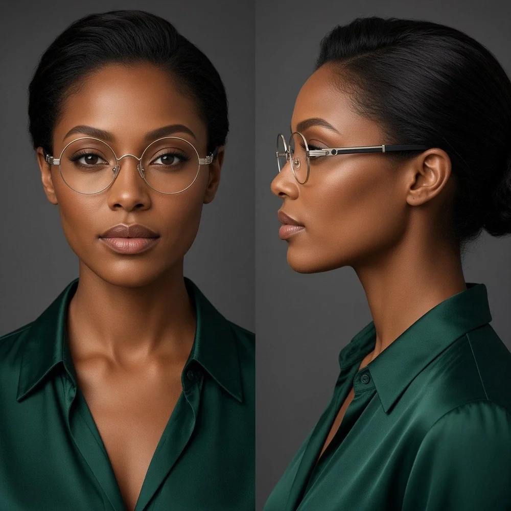 Women Eye Glasses Clear Lens Rimless Classic Retro 80's 90's Style Gold Metal